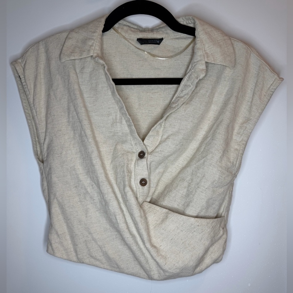 Zara linen crop top